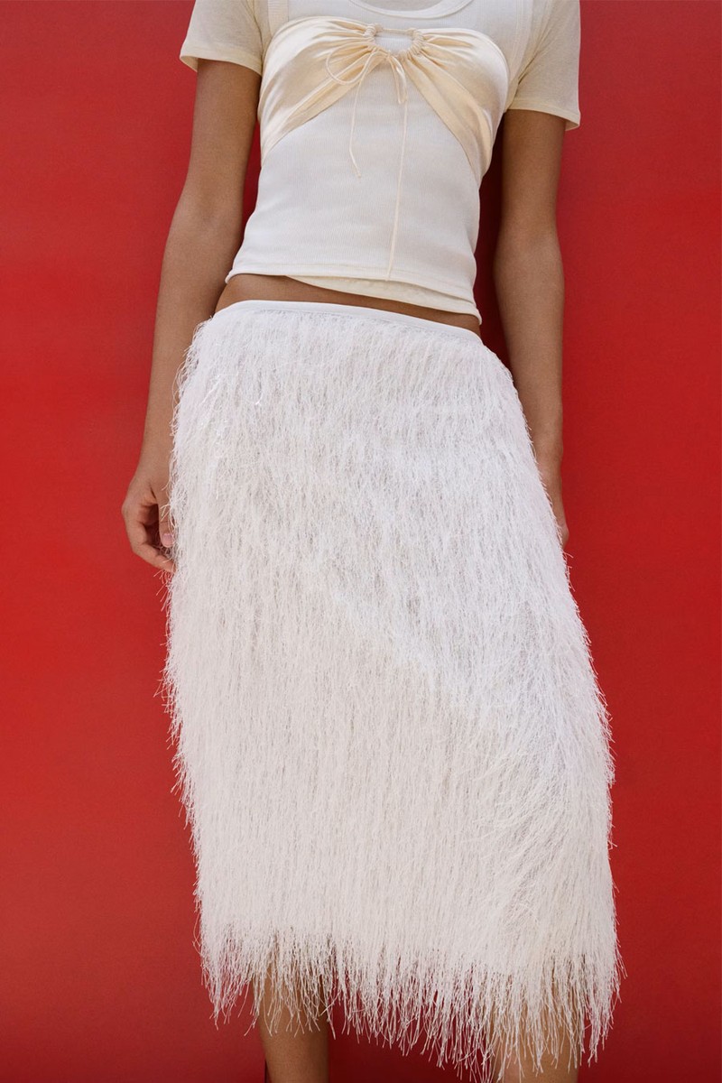 Midi Skirt With Textured Yarn