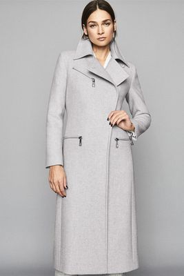 Longline Overcoat With Zip Detail