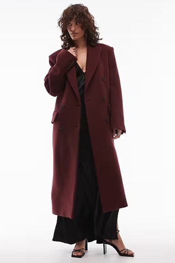  Wool Blend Double Breasted Maxi Coat from ARKET