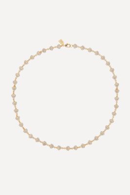 18ct Gold-Plated Habibi Crystal Chain Necklace from Crystal Haze
