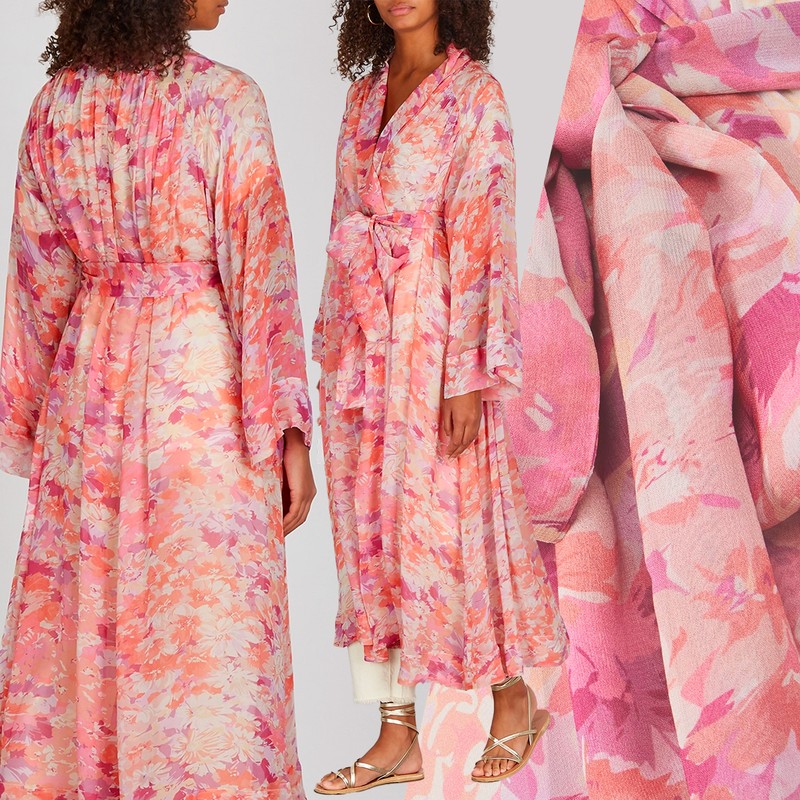 Pink Floral-Print Georgette Kaftan, £260 | By Timo