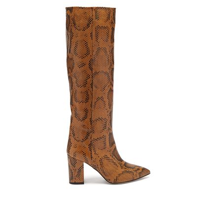  Python-Effect Leather Boots