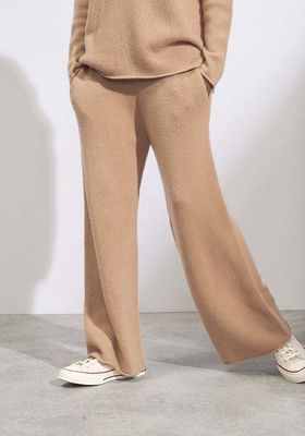 Wide Leg Knitted Cashmere Trousers