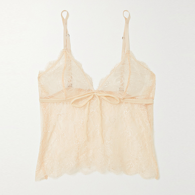 Dawn Bow-Detailed Scalloped Lace Bralette