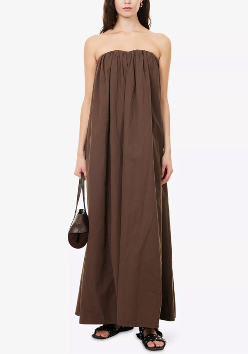 Roisin Strapless Cotton Midi Dress