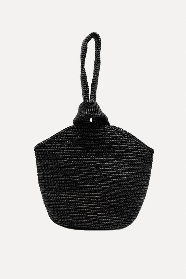 Pullthrough Mini Raffia Top Handle Bag from Sensi Studio
