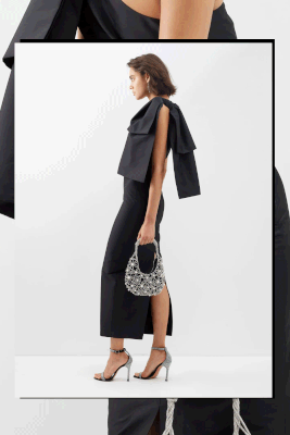 Josselin Bow One-Shoulder Taffeta Maxi Dress, £690 | Bernadette