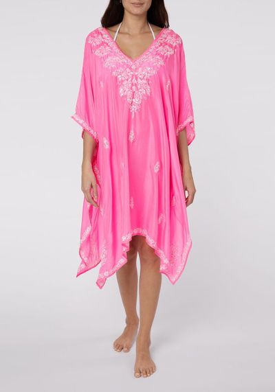 Pink Silk Poncho