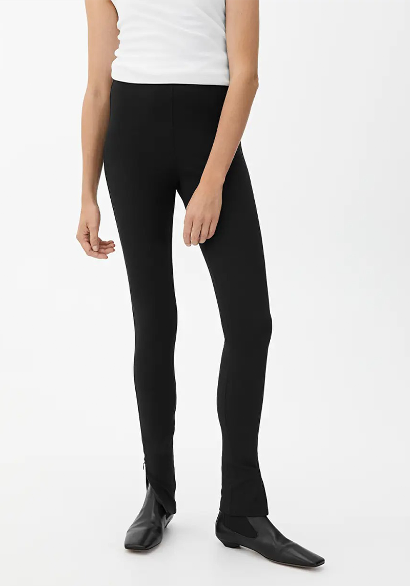 Zip-Detailed Jersey Leggings