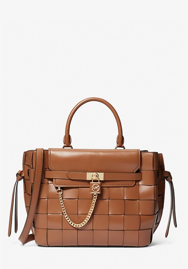 Hamilton Legacy Large Woven Leather Belted Satchel