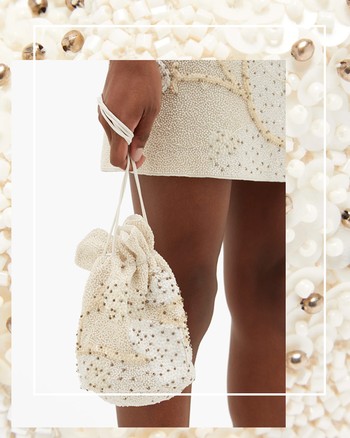 Bead And Sequin Embellised Drawstring Pouch, £120 (was £240) | Ganni