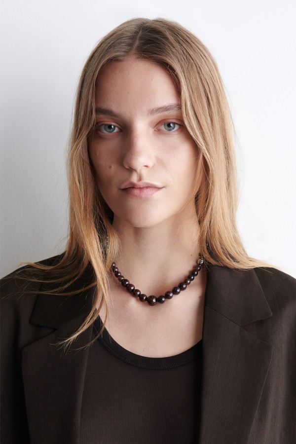 Garnet Beaded Necklace from COS