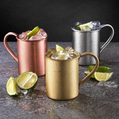 Contemporary Stainless Steel Moscow Mule Metallic Cup from PushkaHome