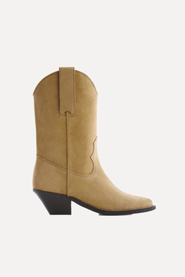 Cowboy Style Leather Ankle Boots from Mango