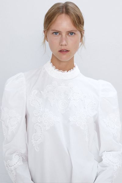 Combined Poplin Blouse from Zara