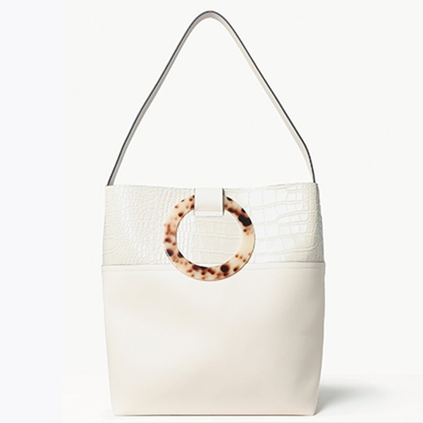 Tortoiseshell Handle Tote Bag