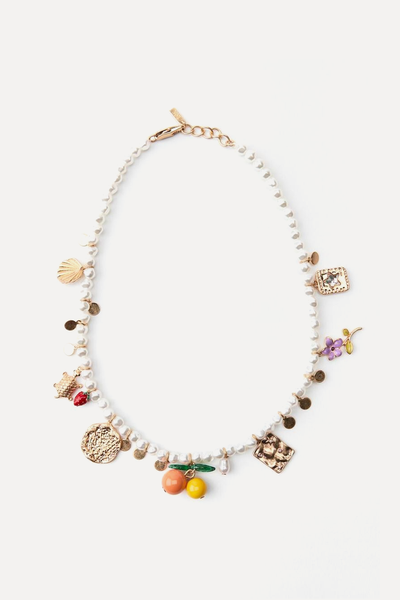 Pack Of Faux Pearl & Beaded Necklaces With Charms from Zara