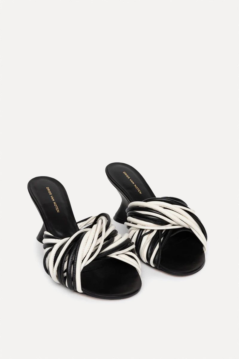 Open-Toe Leather Mules from Dries Van Noten 