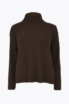 Cotton Rich Cable Jumper from Marks & Spencer