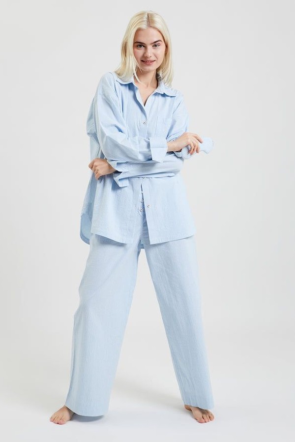 Yew Striped Ethical-Cotton Pyjama Shirt