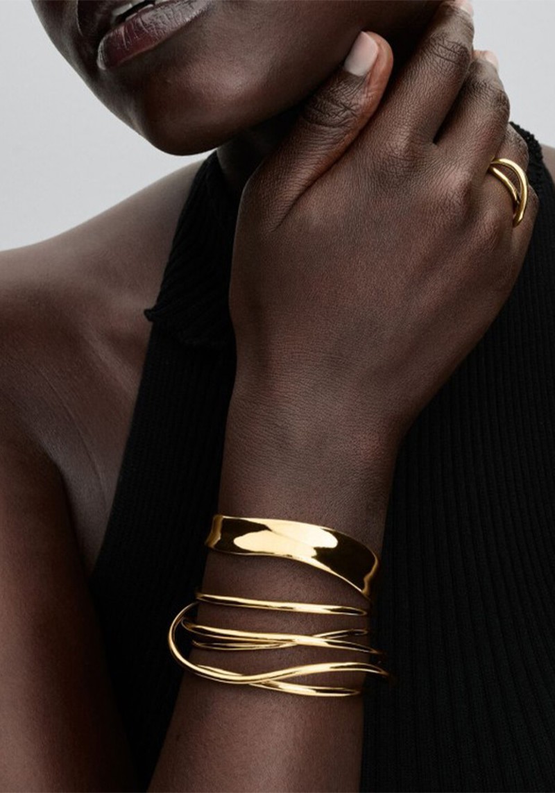 Organically Shaped Wired Open Bangle*