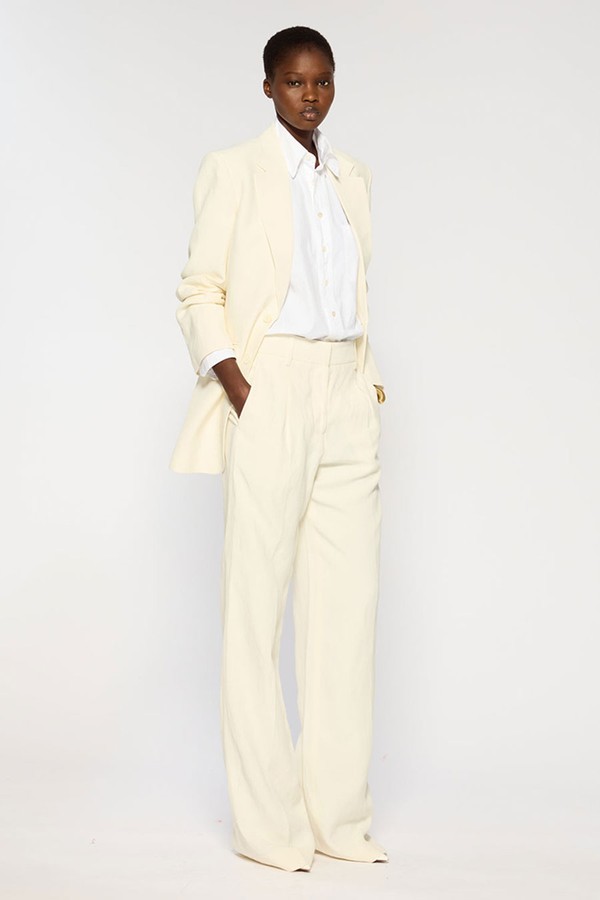 Linen Inverted Pleat Trousers from Serena Bute London