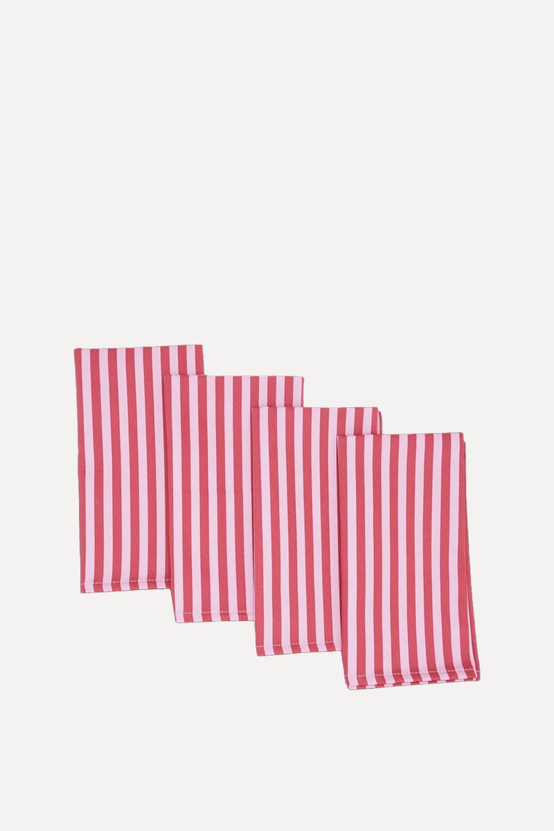 Set Of 4 Swirl Stripe Napkins from Atelier Raff