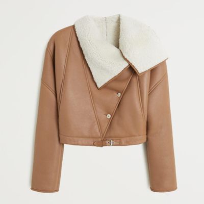 Sheepskin Leather Jacket from Mango