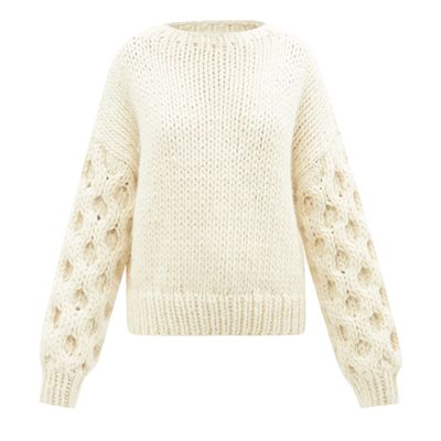 White Cable Knit Jumper from Mr Mittens