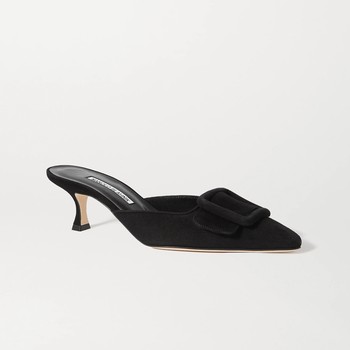 Maysale Buckled Suede Mules