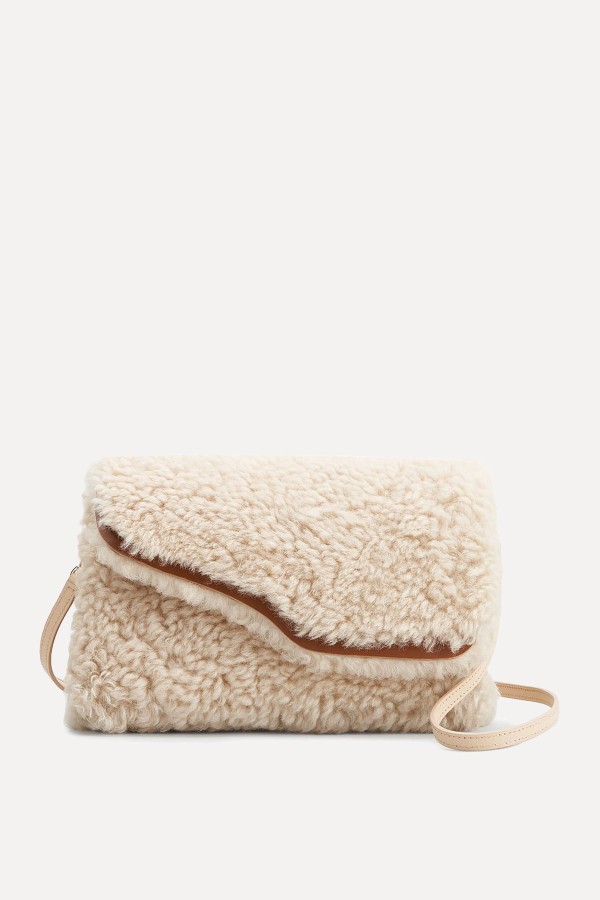 Corinaldo Vanilla Shearling Pouch Bag from ATP Atelier