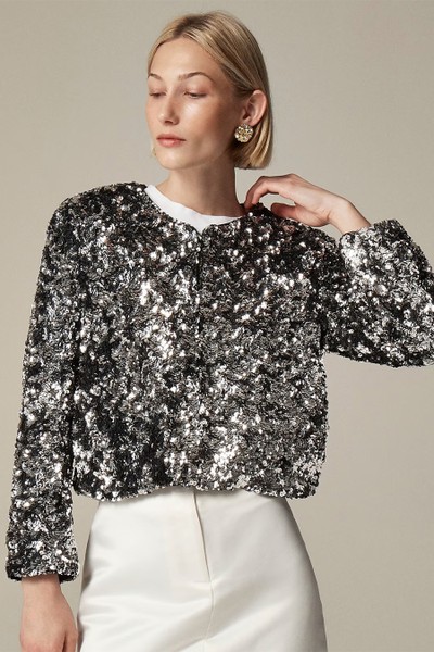 Lady Jacket With Silver Sequins from J.Crew