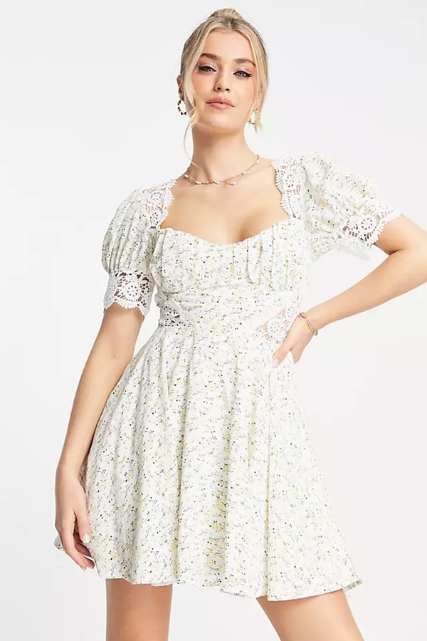 PUFF SLEEVE MINI DRESS from LOVE TRIANGLE