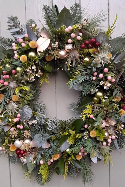 Fresh Modern Christmas Wreath from Twigs Flower Shop