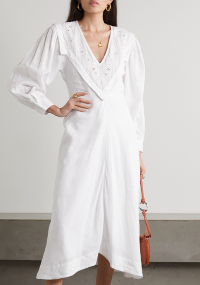 Erna Broderie Anglaise Linen Midi Dress from Isabel Marant Étoile