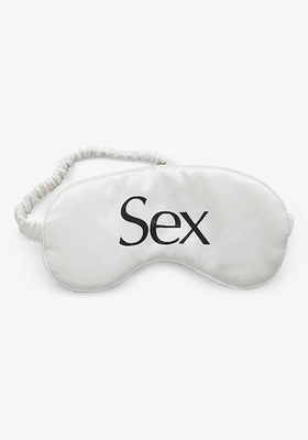 Sex Text-Print Silk Eye Mask from More Joy