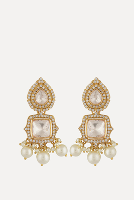 Aroob Polki & Kundan Pearled Earrings, £50 | Anayah