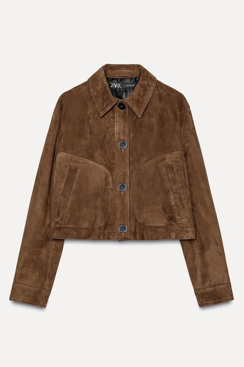 100% Suede Leather Jacket from Zara