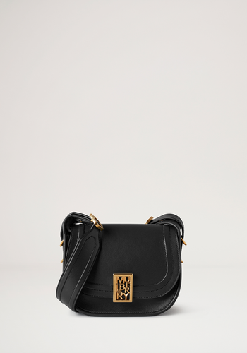 Small Sadie Satchel Black Silky Calf