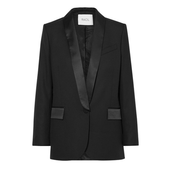 Paris Satin-Trimmed Wool Blazer from Racil