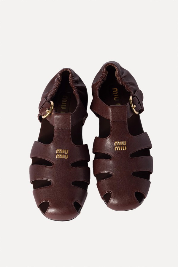 Nappa Leather Ruches Fisherman Sandals from Miu Miu