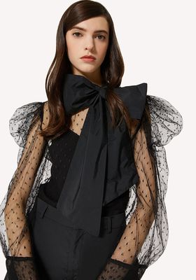 Point D'Esprit Tulle and Taffeta Top from Red Valentino