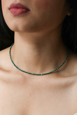 Tiny Green Malachite Beaded Necklace from Lisa Angel