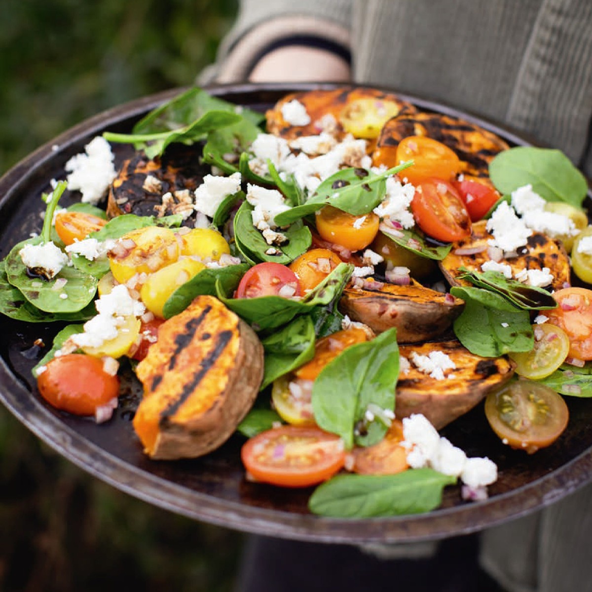 BBQ Sweet Potato Salad & Feta Salad