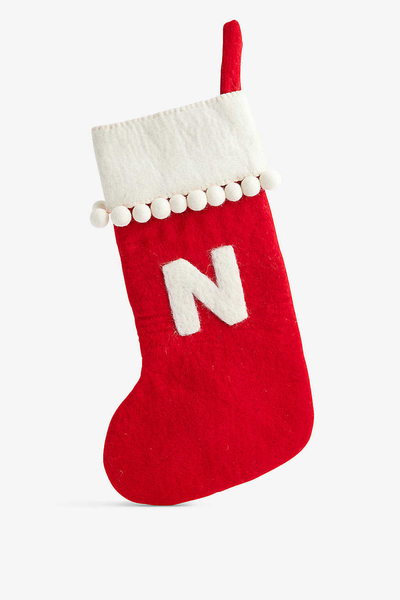 N Medium Wool Christmas Stocking from Selfridges