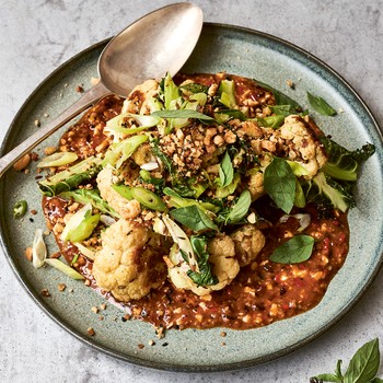 Cumin-Roasted Cauliflower With Sichaun Pepper & Peanut Dip