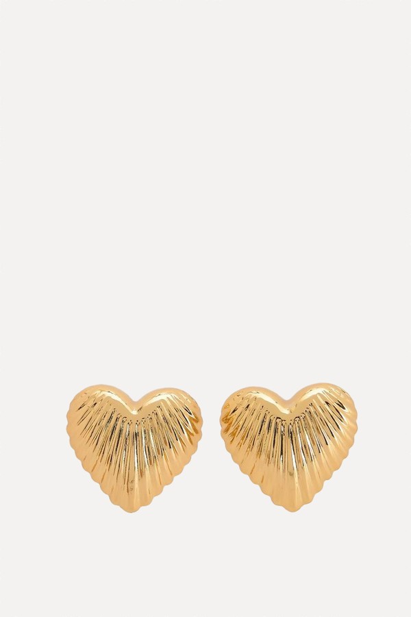 Gold-Plated Heart-Shaped Earrings from Reserved