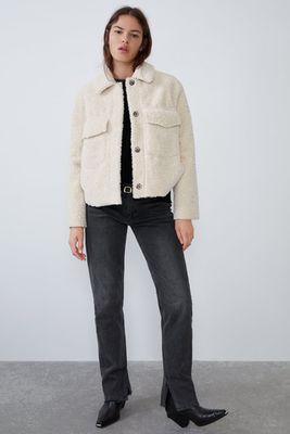 Faux Shearling Double Faced Jacket from Zara