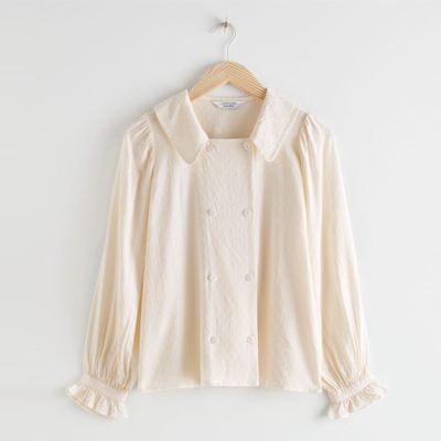Double Breasted Jacquard Blouse from & Other Stories