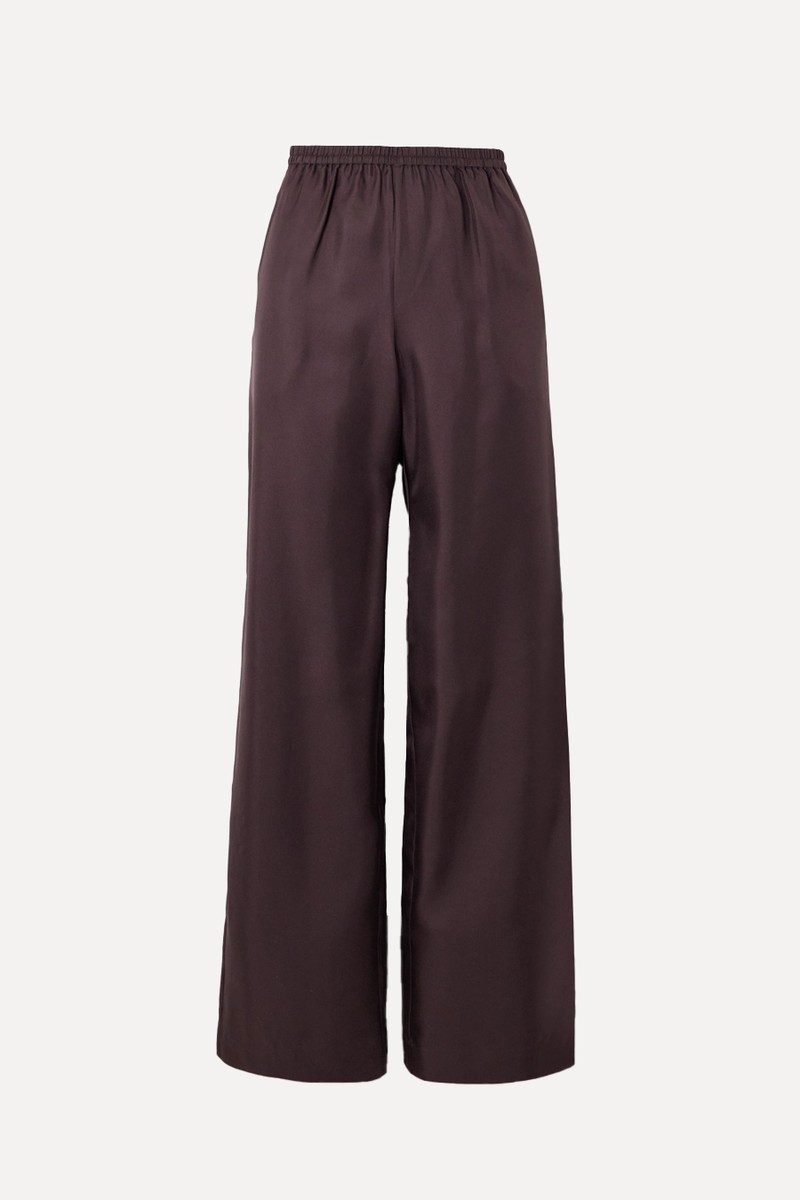 Alera Silk-Twill Wide-Leg Pants from LouLou De Saison